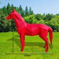 Hot sale modern pink colored abstract polyresin animal small horse statues for home decoration